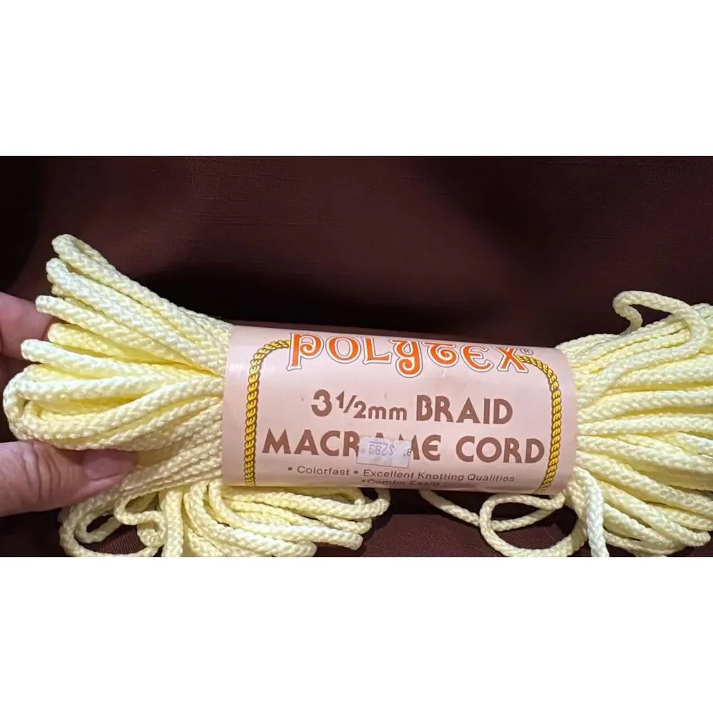 Lot of 3 Macrame Braid 2 Yellow 1 -Dark Blue
